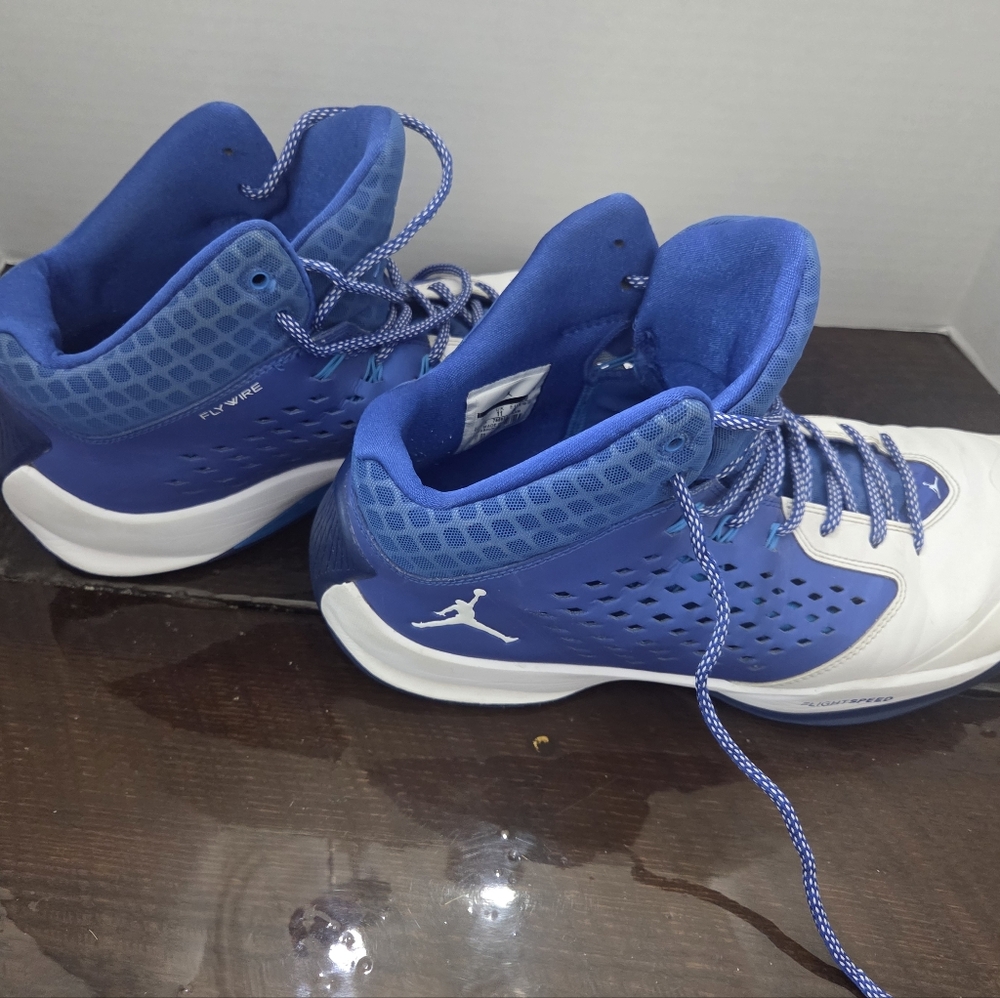 Nike Air Jordan Flight Speed Blue and White High-Top Sneakers Size 12 - Picture 7 of 11